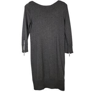 Michael by Michael Kors Grey Knit Bodycon Zipper Sleeve Dress - Size XS